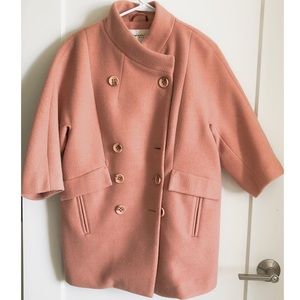 Wool blend coat in color peach